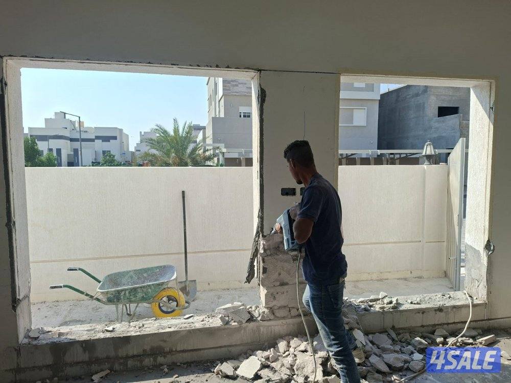 قص خرسانهليزر المسلحة وعمل فتحات الكور للتهويه والصحي وهدم الطوف10