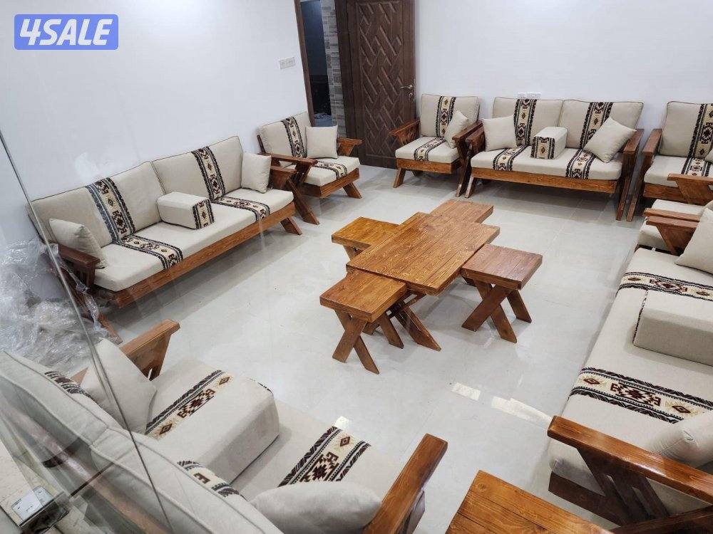 كراسي خارجيه اطقم قعدات خشب سعودي4