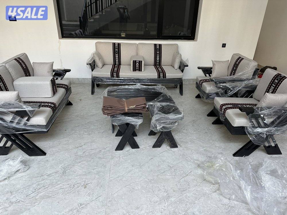 كراسي خارجيه اطقم قعدات خشب سعودي7