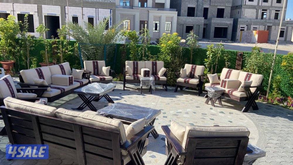 كراسي خارجيه اطقم قعدات خشب سعودي11