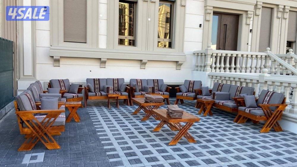 كراسي خارجيه اطقم قعدات خشب سعودي15