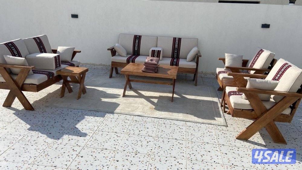 كراسي خارجيه قعدات اطقم خشب سعودي2