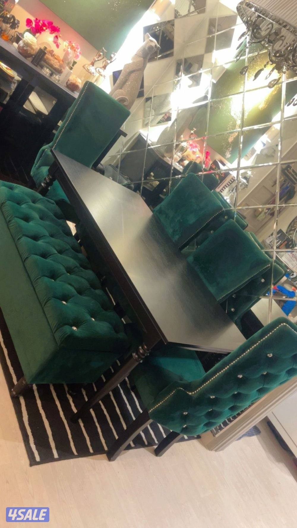 Dinning Table Full Set Green0