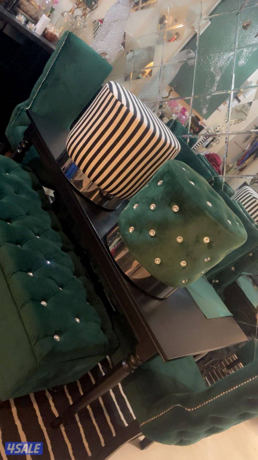 Dinning Table Full Set Green1