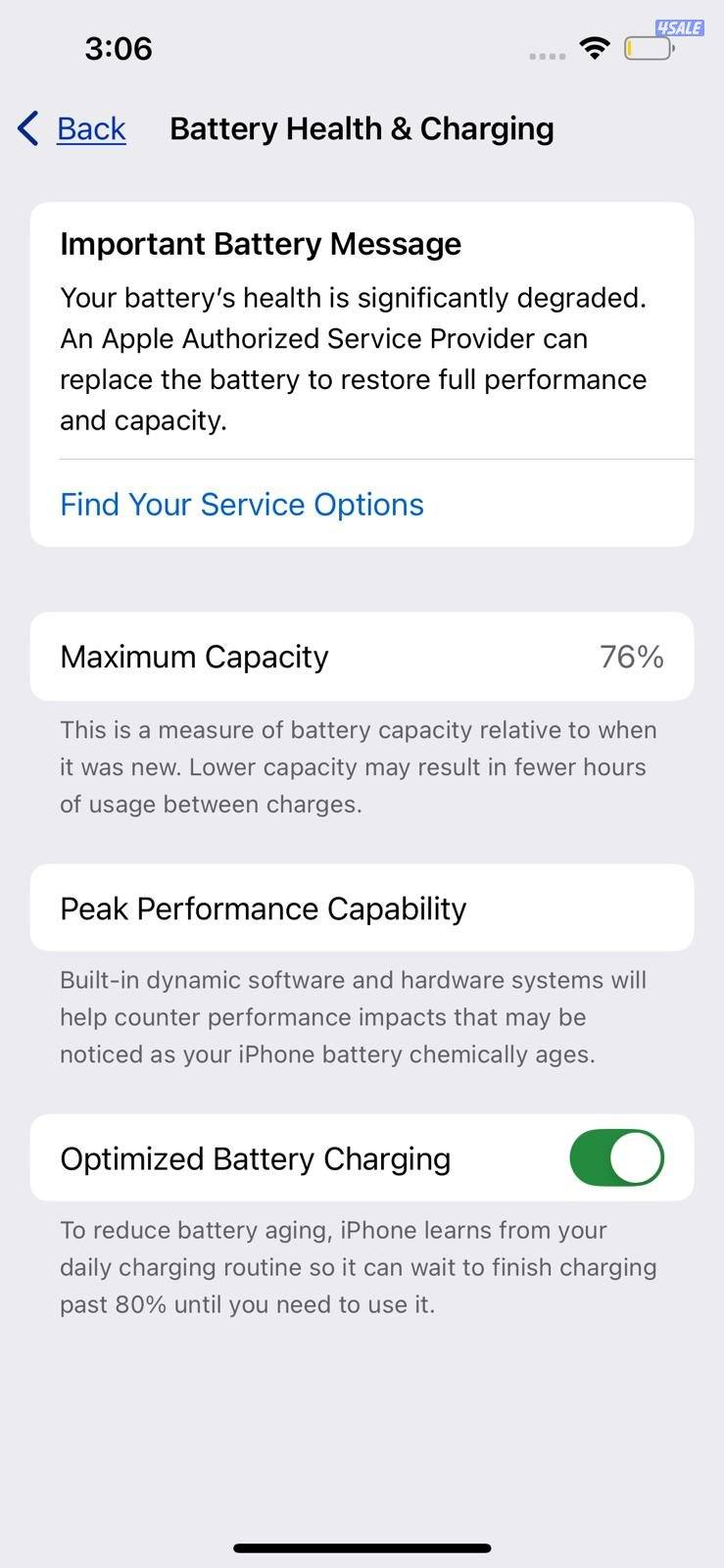ايفون 13 – 128GB – أسود –  iPhone 13 128GB Black, Battery 76%4