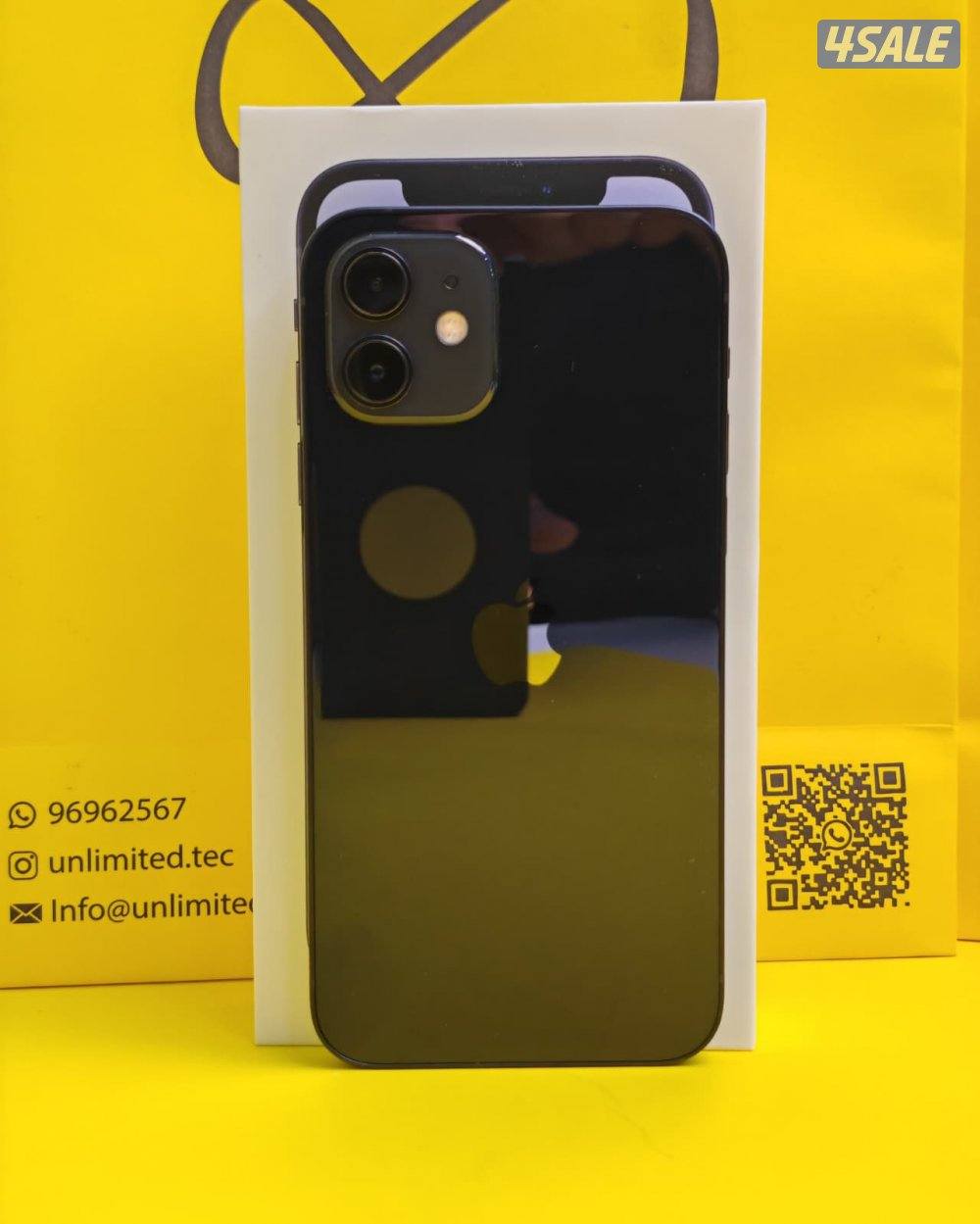 ايفون 12 – 128GB – أسود – 90٪ iPhone 12 128GB Black, Battery10