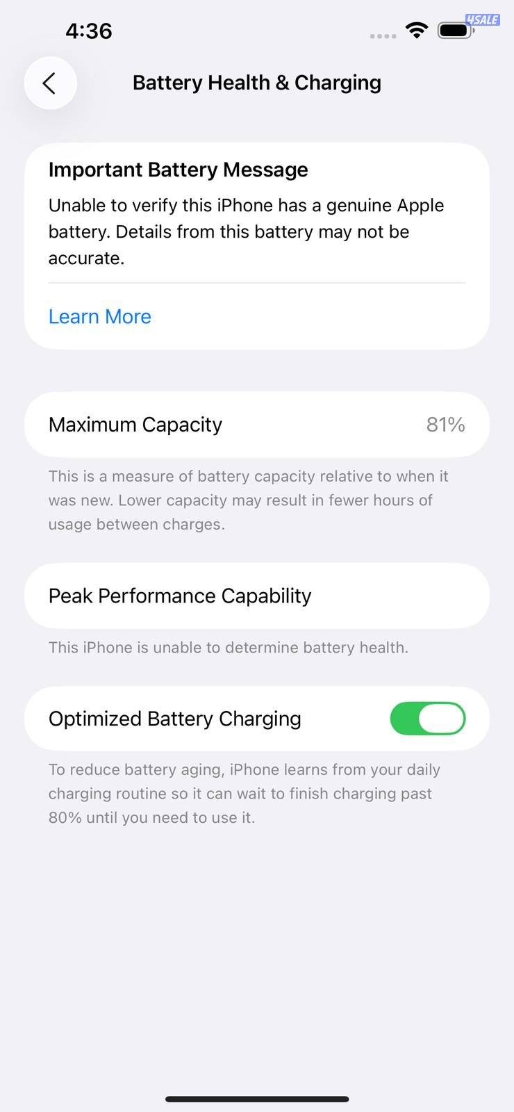 ايفون 13 برو ماكس – 256GB – أبيض – 81٪ iPhone 13 Pro Max 256GB White,10