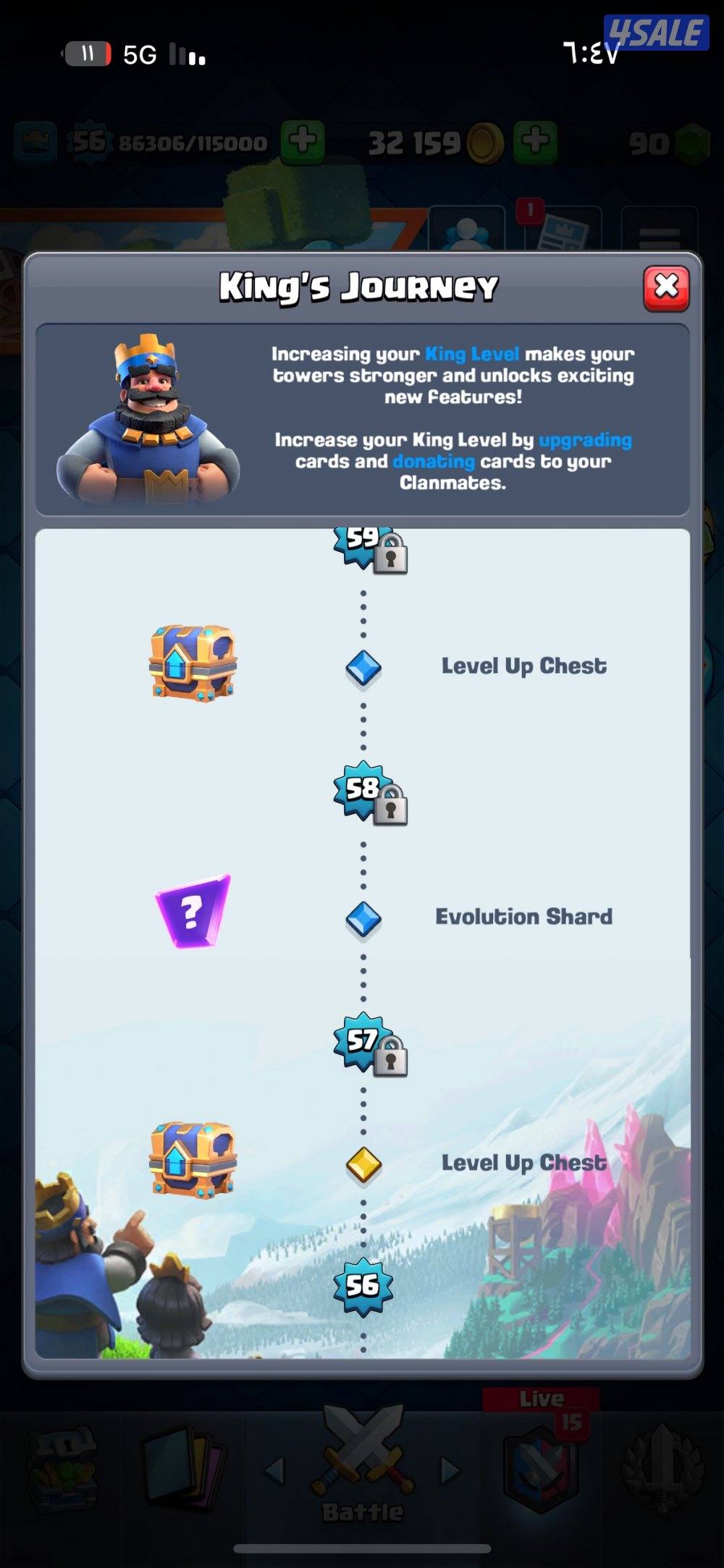 للبيع حساب كلاش رويال قابل للتفاوض7