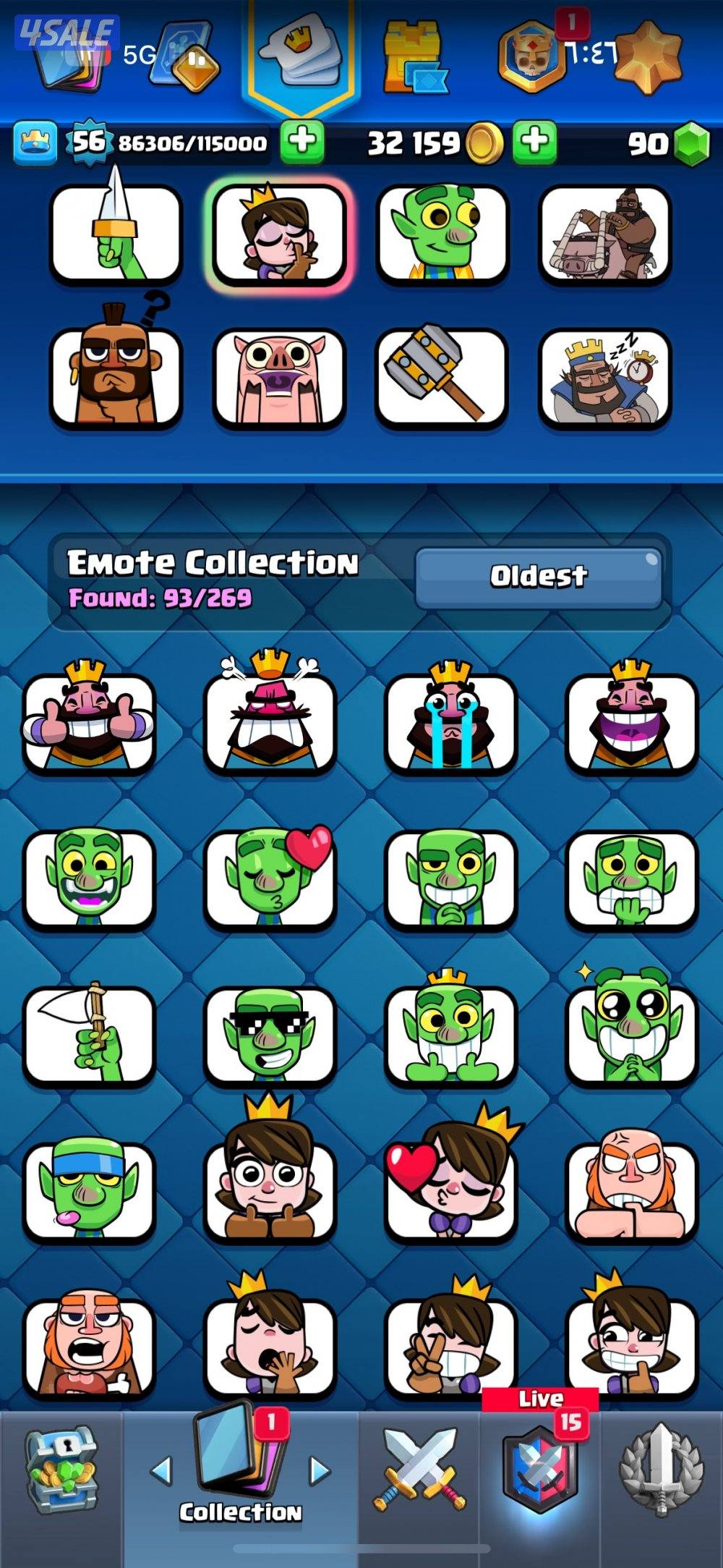 للبيع حساب كلاش رويال قابل للتفاوض12