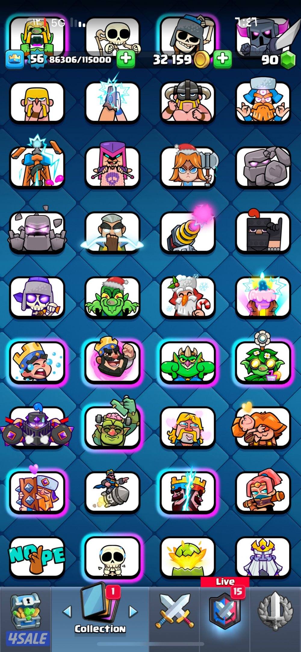 للبيع حساب كلاش رويال قابل للتفاوض14