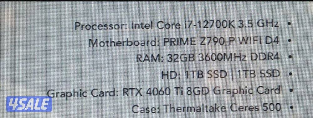 4060 ti مع شاشتين وكل المرفقات0