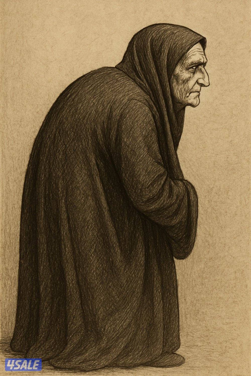 خاتم فضه و فص عقيق مصور عجوز على السوم1