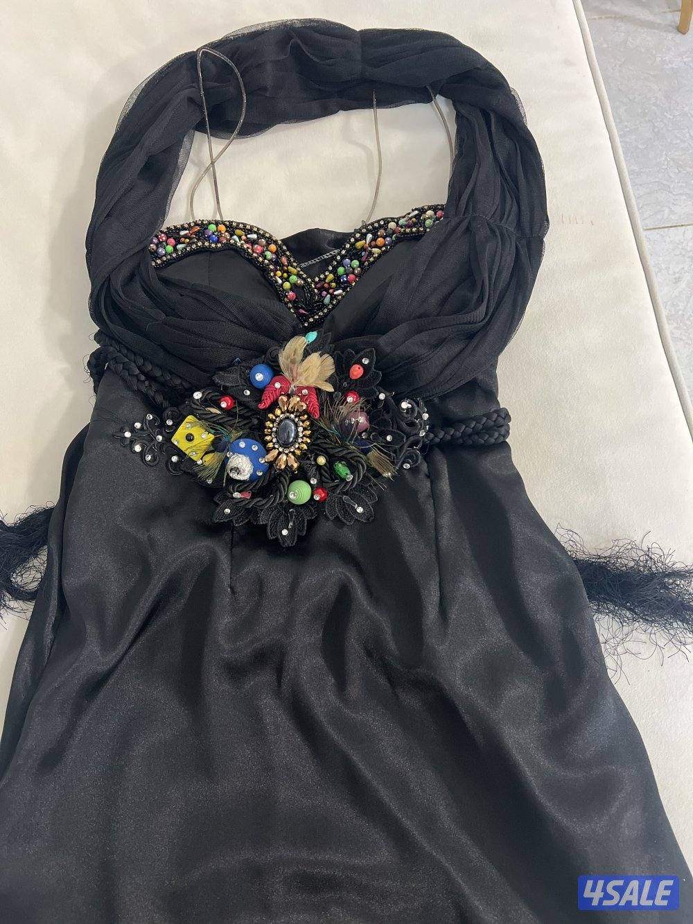 فستان سهره اللون اسود ملكي شغل خاص نظيف1