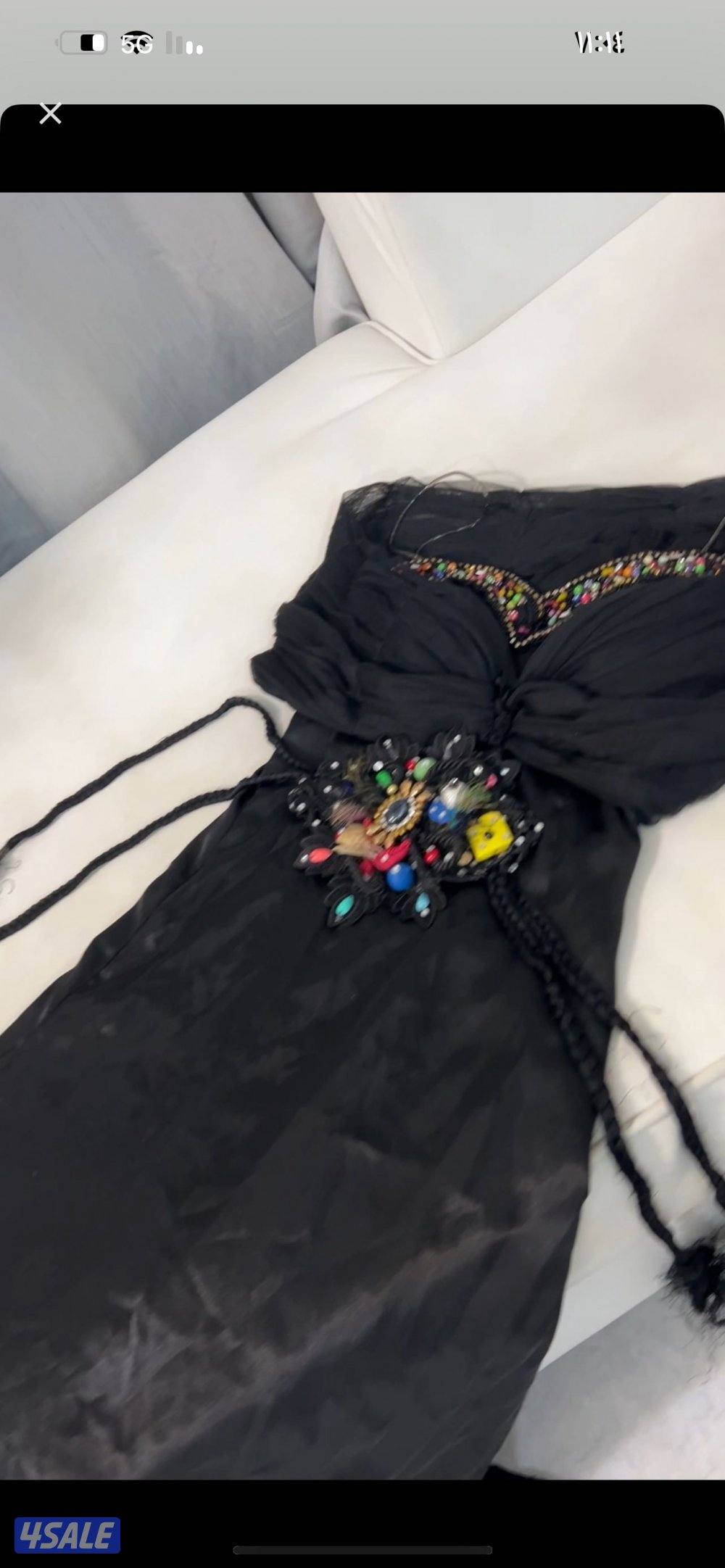 فستان سهره اللون اسود ملكي شغل خاص نظيف0