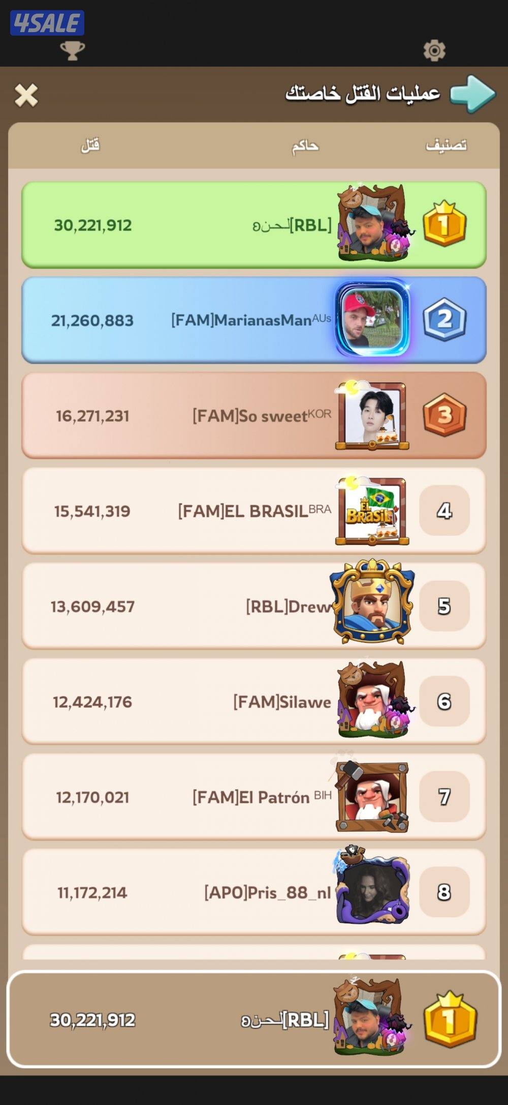 للبيع حساب ملوك البقاء كينغ شوت5