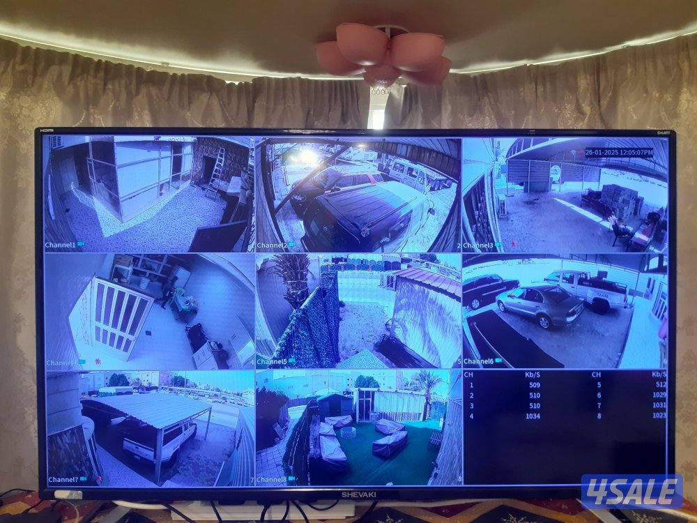 عرض ٤كاميرات٢ميجا وجهاز داهوا ٢ميجاوتسجيل شهر١تيار بايت5