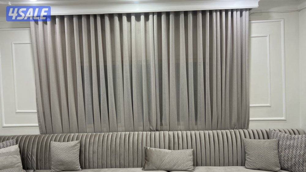 تفصيل وتركيب ستاير رول عازل للشمس وستاير خام ويفي ولنن ديوانيات وغرف3