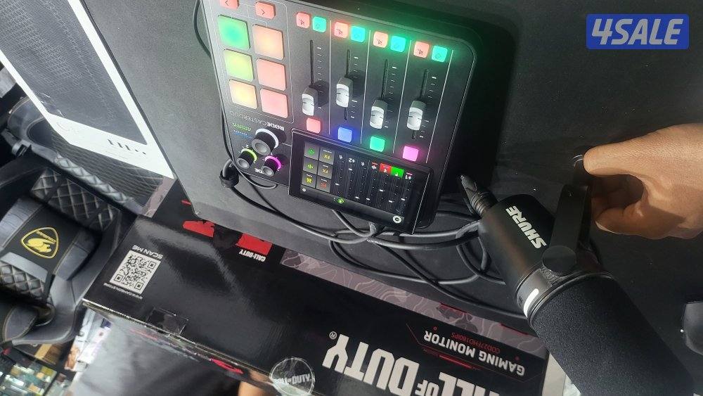 rode caster duo with mic shure mv7+2