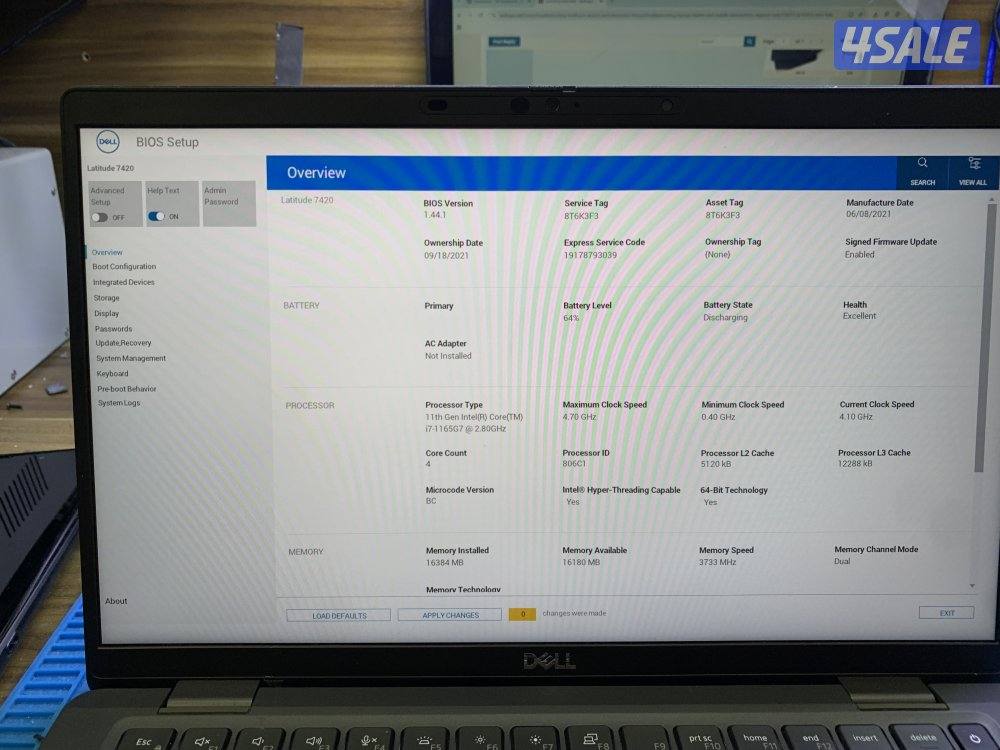 dell latitude 7420 laptop core i7 11thgen Ram 16gb ssd nvme 5123