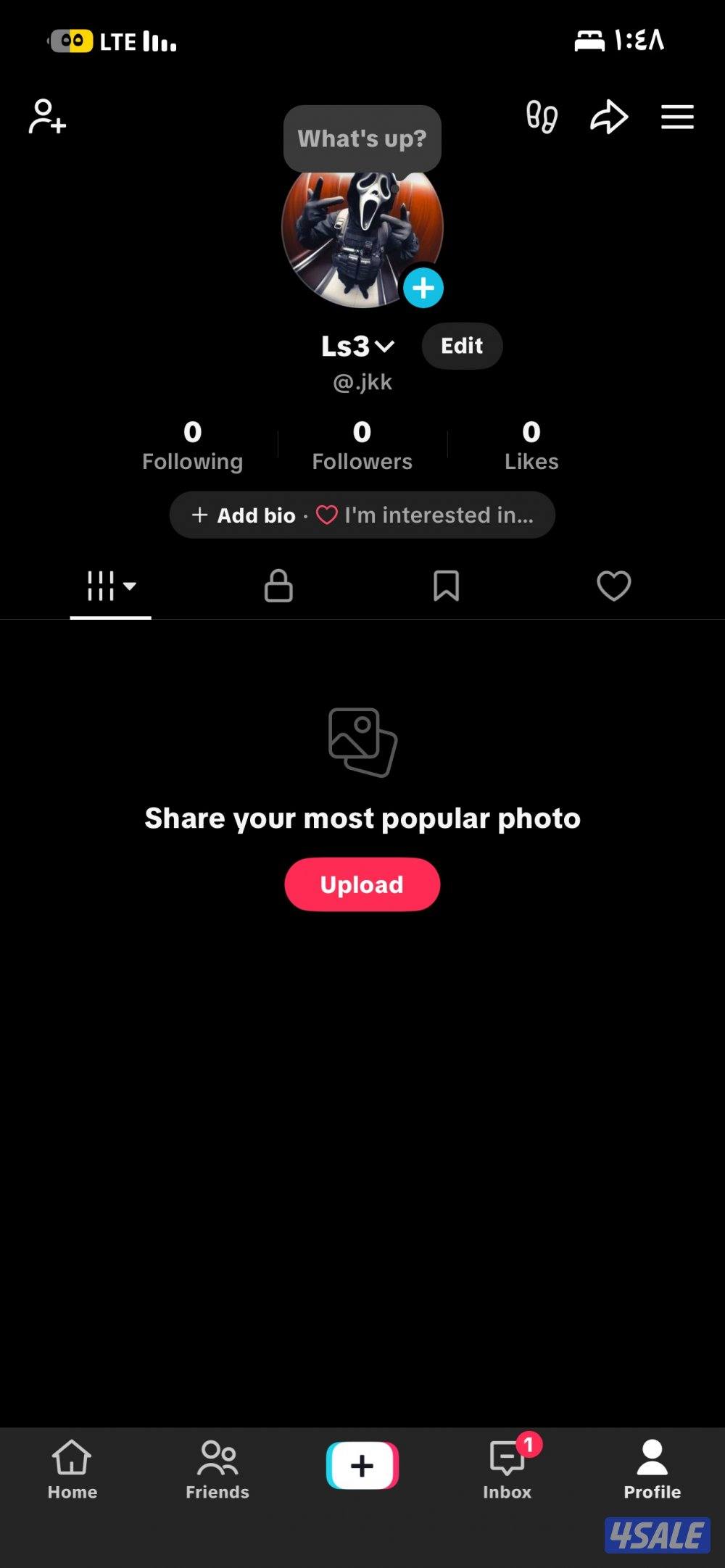 يوزرات رباعيه تيك توك الواحد بدينار حتى نفاذ الكميه ، انت اول مستخدم1
