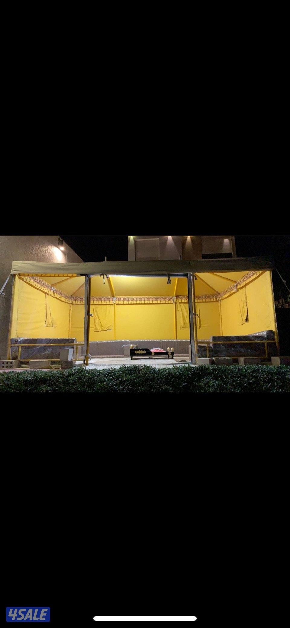 للبيع خيمه ٣+٥ مع اثاثها0
