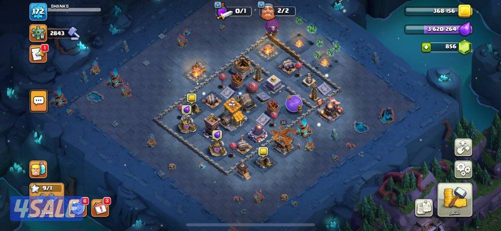 للبيع حساب كلاش ماكس وكلان لفل 186