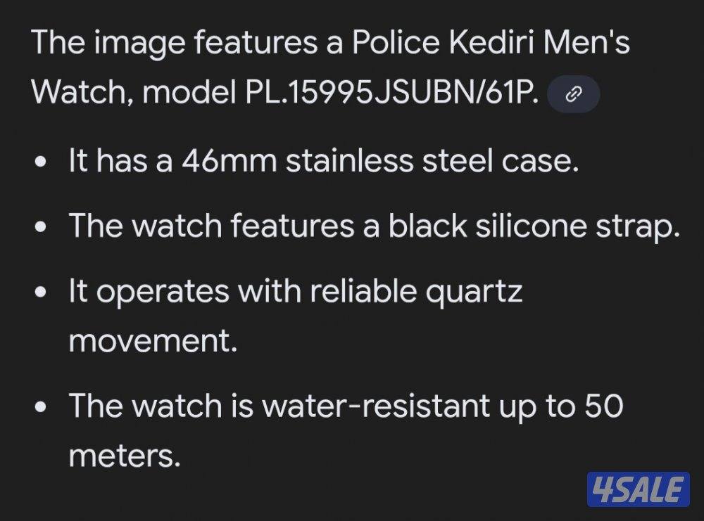 POLICE WATCH FOR SALE WATERPROOF WITH BOX AND BOOKLET THE BUTTON WORK?7