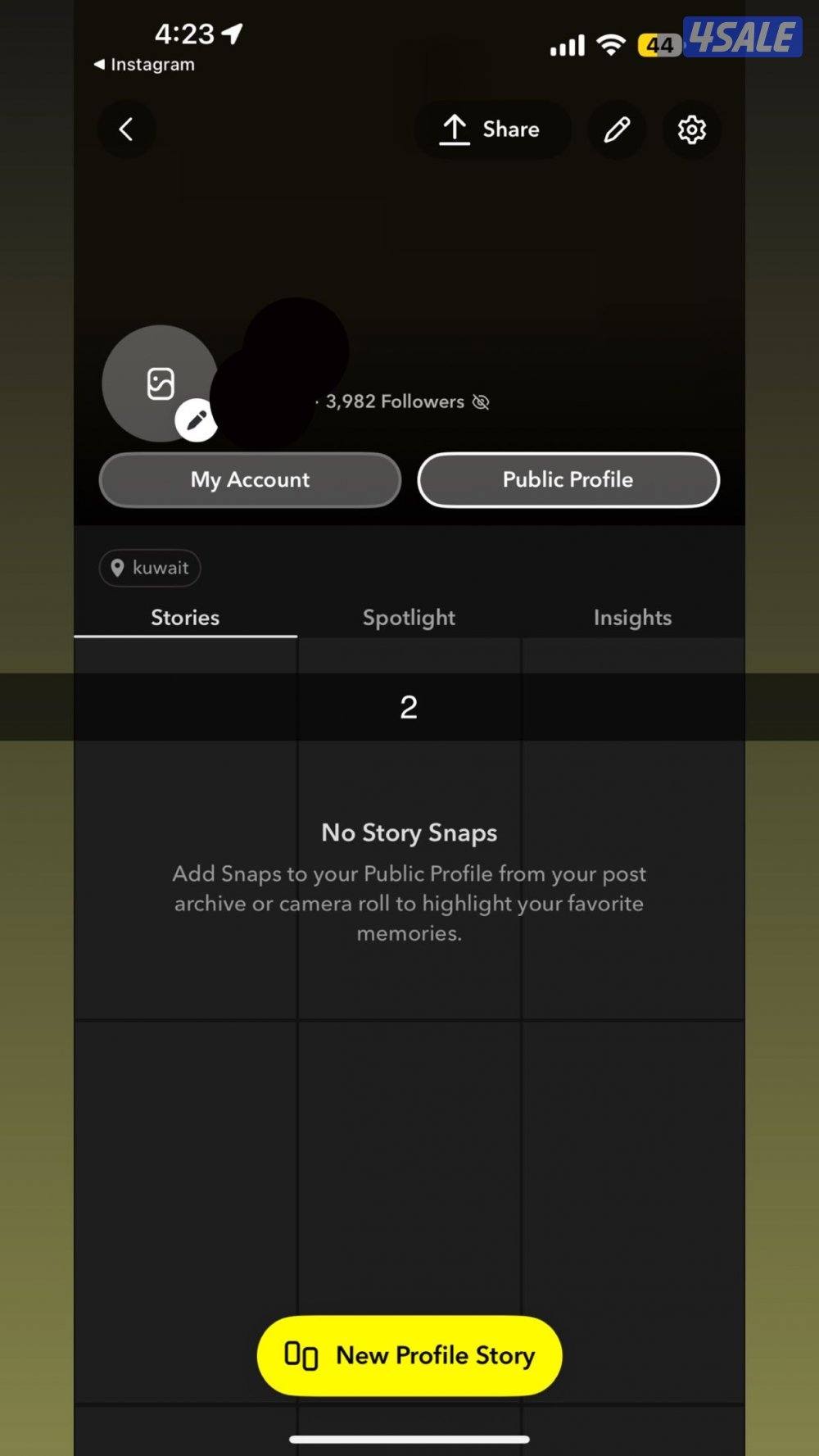 للبيع حساب سناب الحساب مو ناقصه شي1