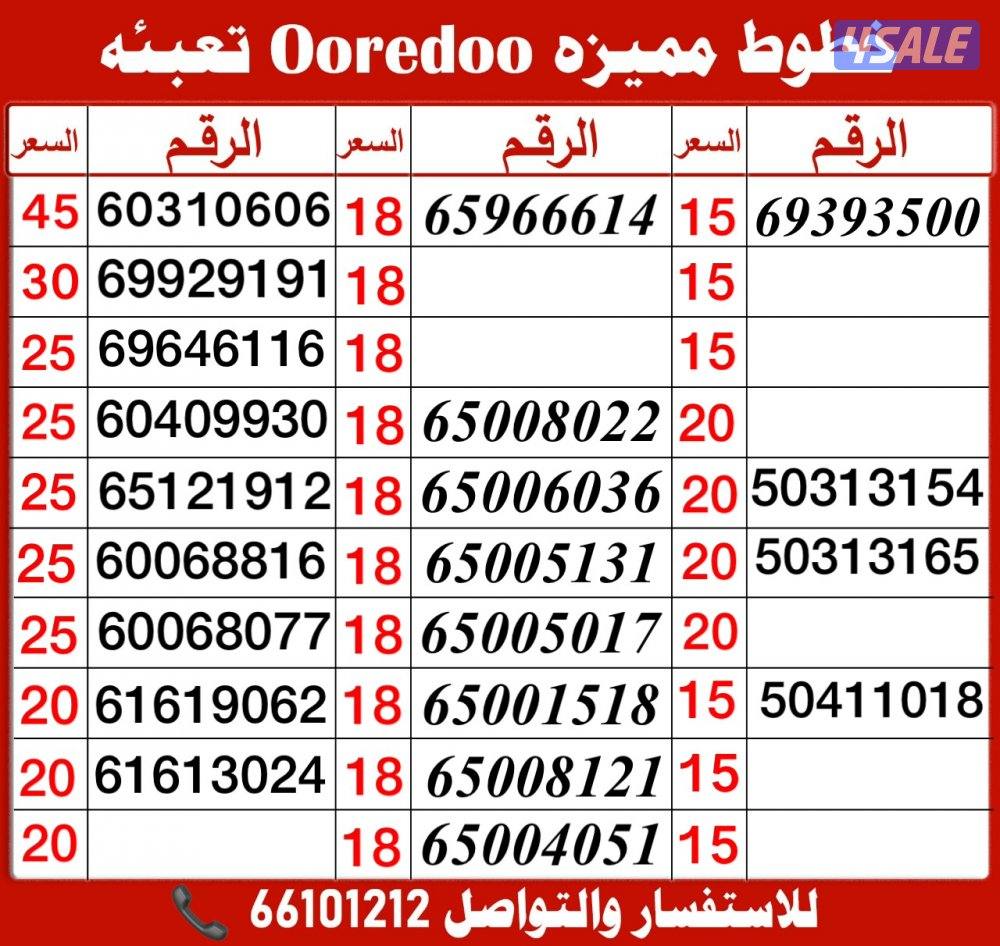 ارقام تعبئه مميزه زين3