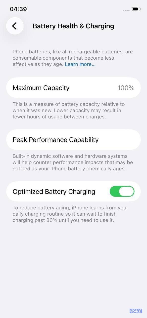 ايفون 11 برو – 64GB – فضي – 100٪ iPhone 11 Pro 64GB Silver, Battery10