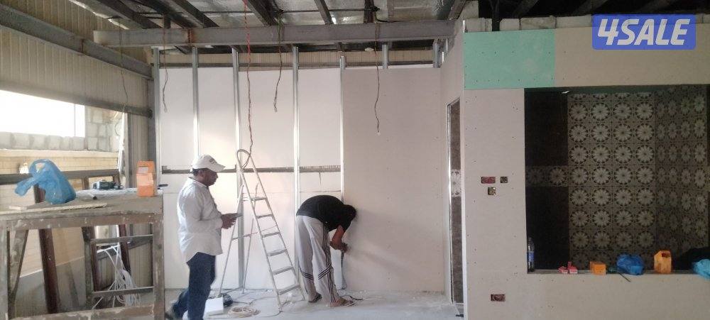 جبس بورر بارتيشن ديكور جبس باب خشب1