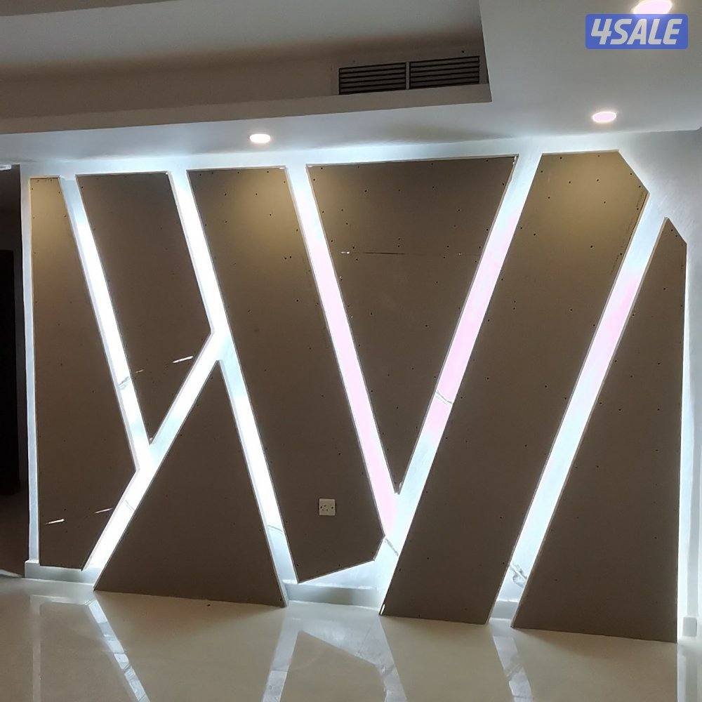 جبس بورر بارتيشن ديكور جبس باب خشب8