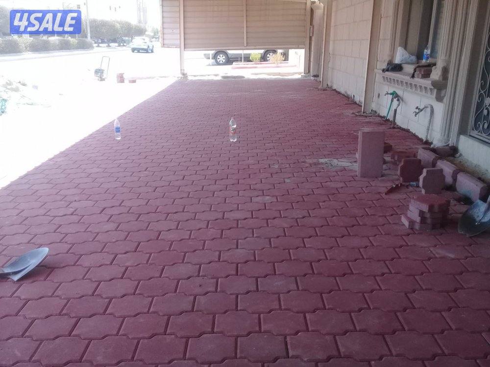 معلم تركيب بلاط متداخل وكربستون وكاشي وصبت موزاييك ارضيات ومصفت سيارات7