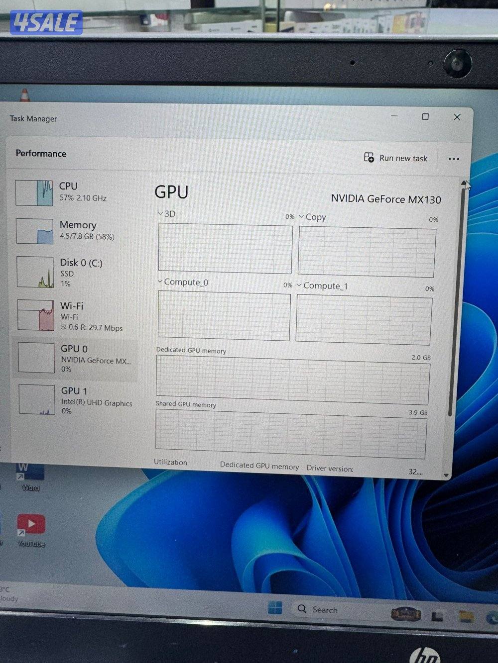 Hp intel i5 10Th generat
Ram 8GB
Ssd 512 GB M.2 
Nvdia 2GB MX 130
Scre7