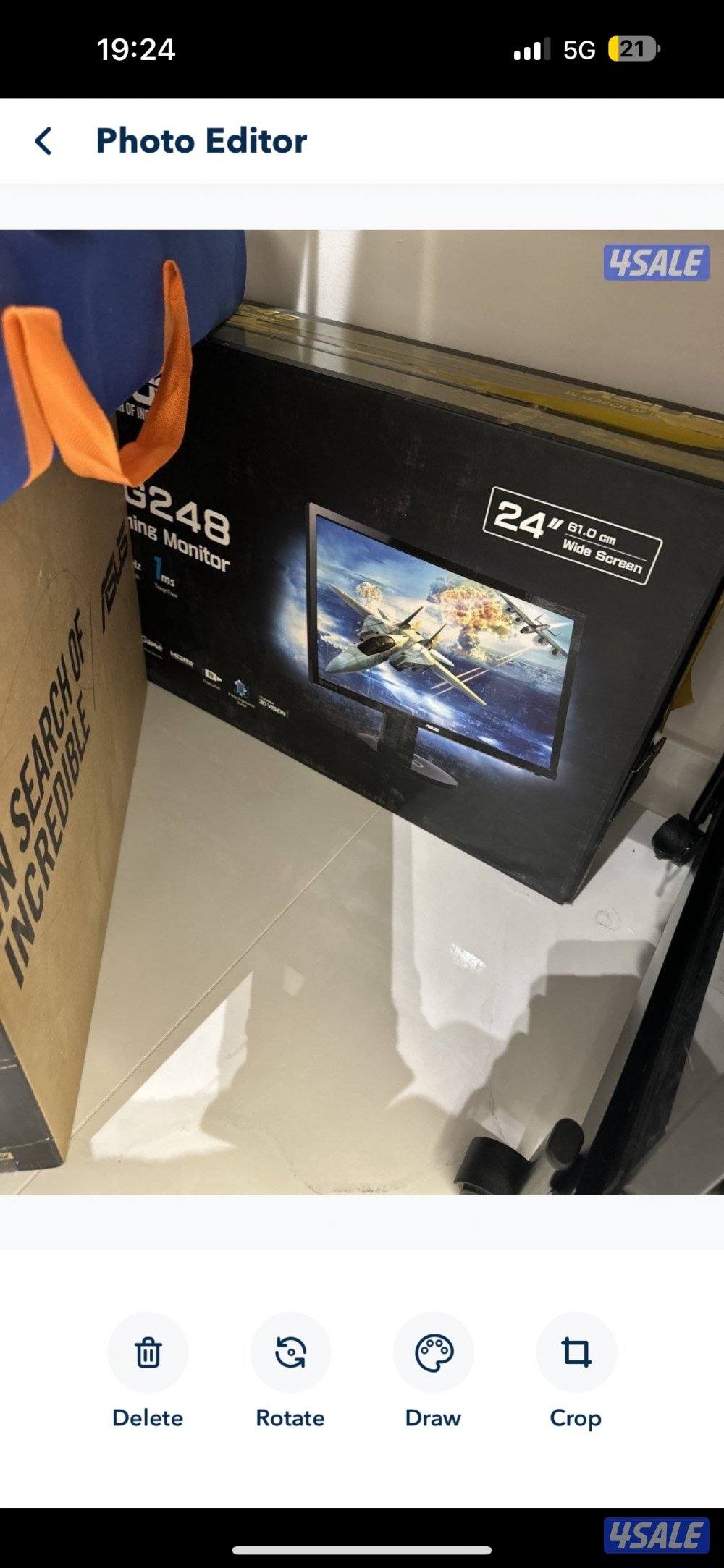 للبيع شاشه ASUS 24inch تكون طول وعرض0