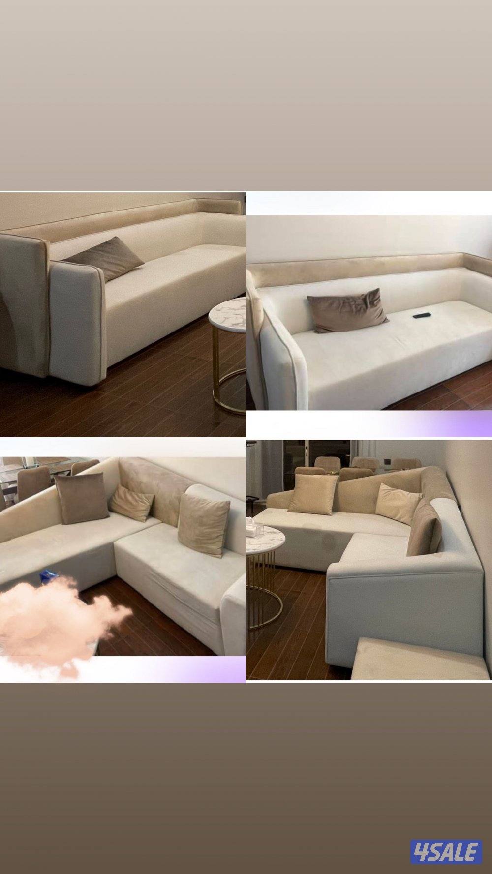 2 pieces sofa with 1 puff ٢ قطعة كنب + ١ بف0