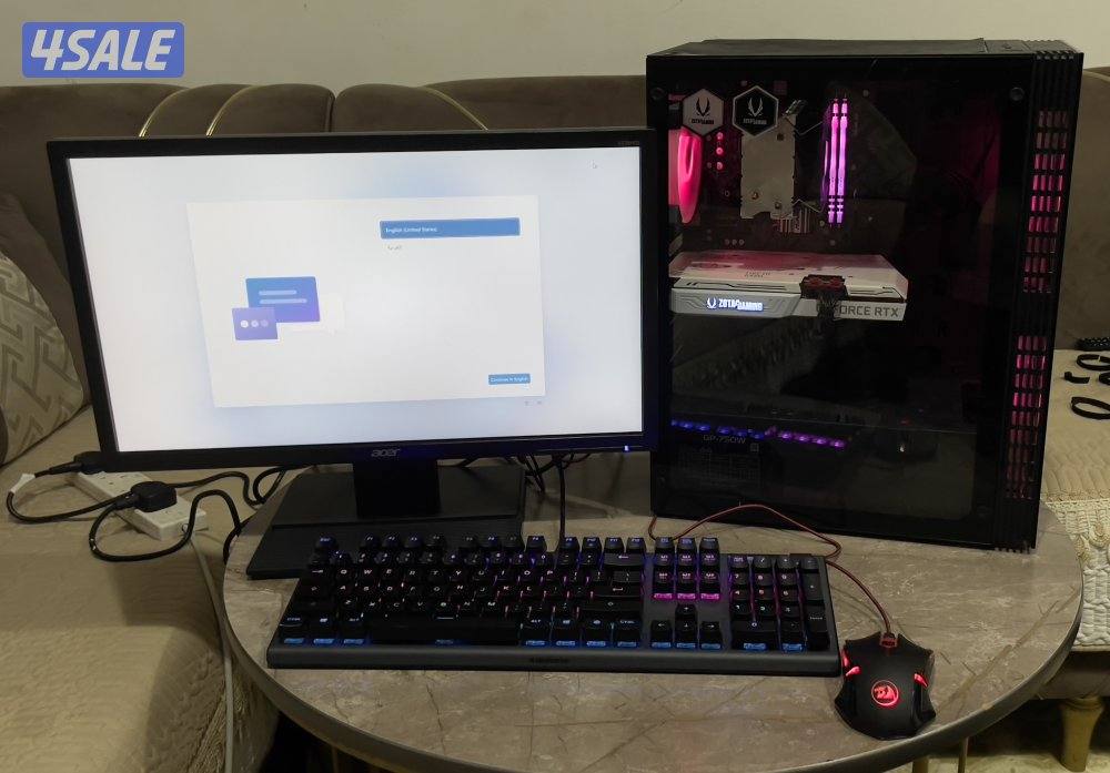 للبيع ستب كامل بي سي 3060ti الكرت الابيض النادر0