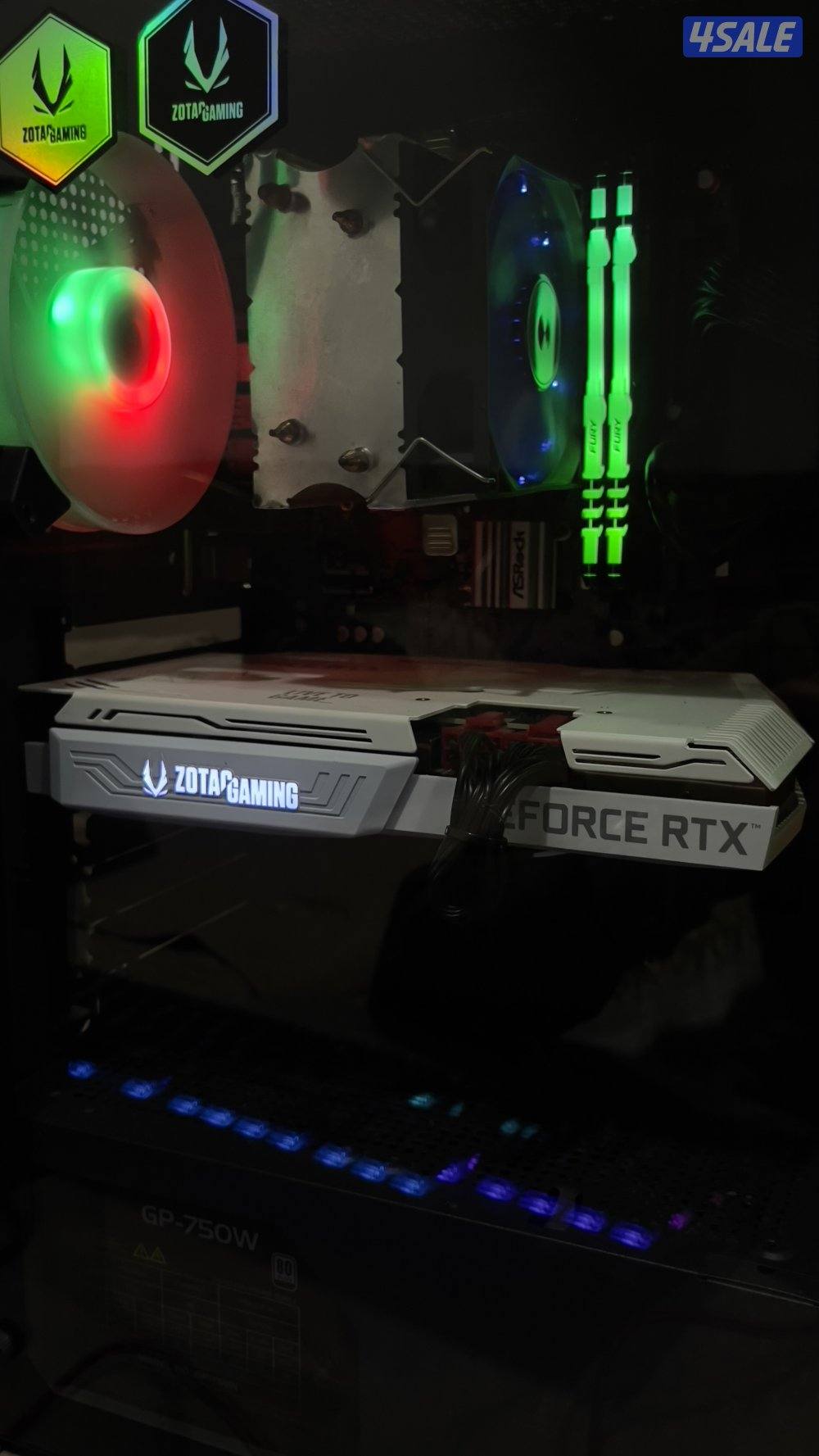 للبيع ستب كامل بي سي 3060ti الكرت الابيض النادر5