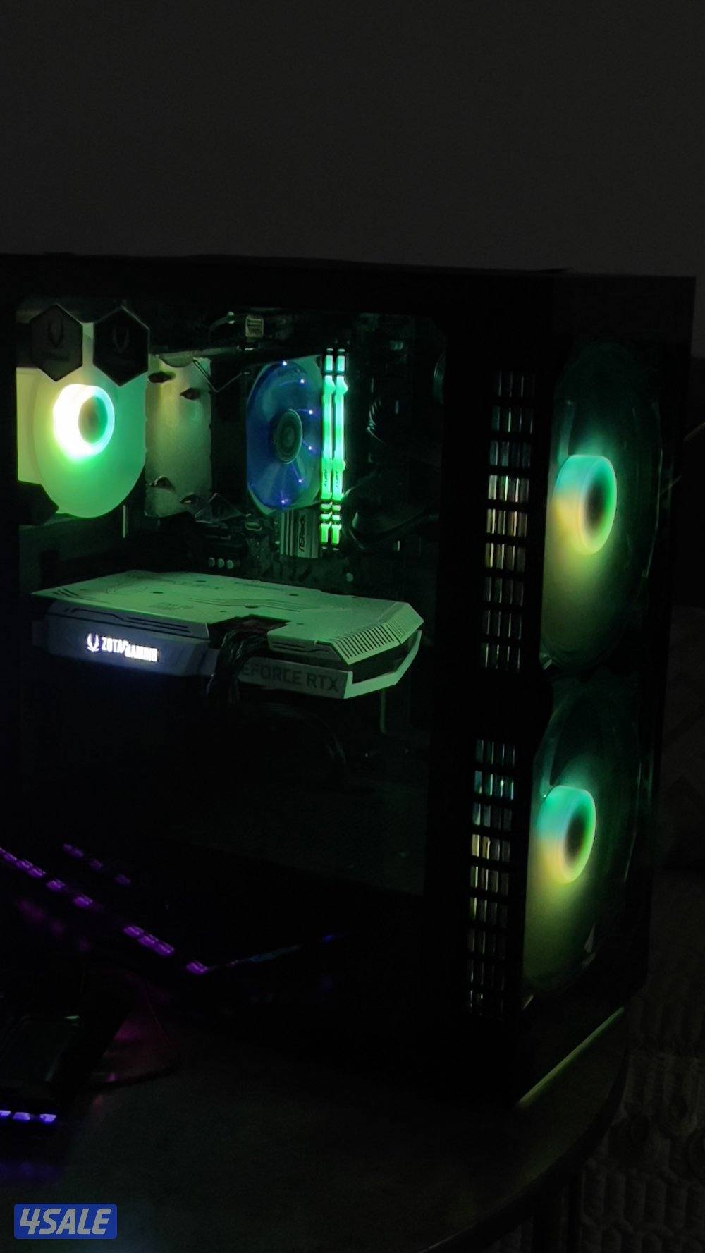 للبيع ستب كامل بي سي 3060ti الكرت الابيض النادر7