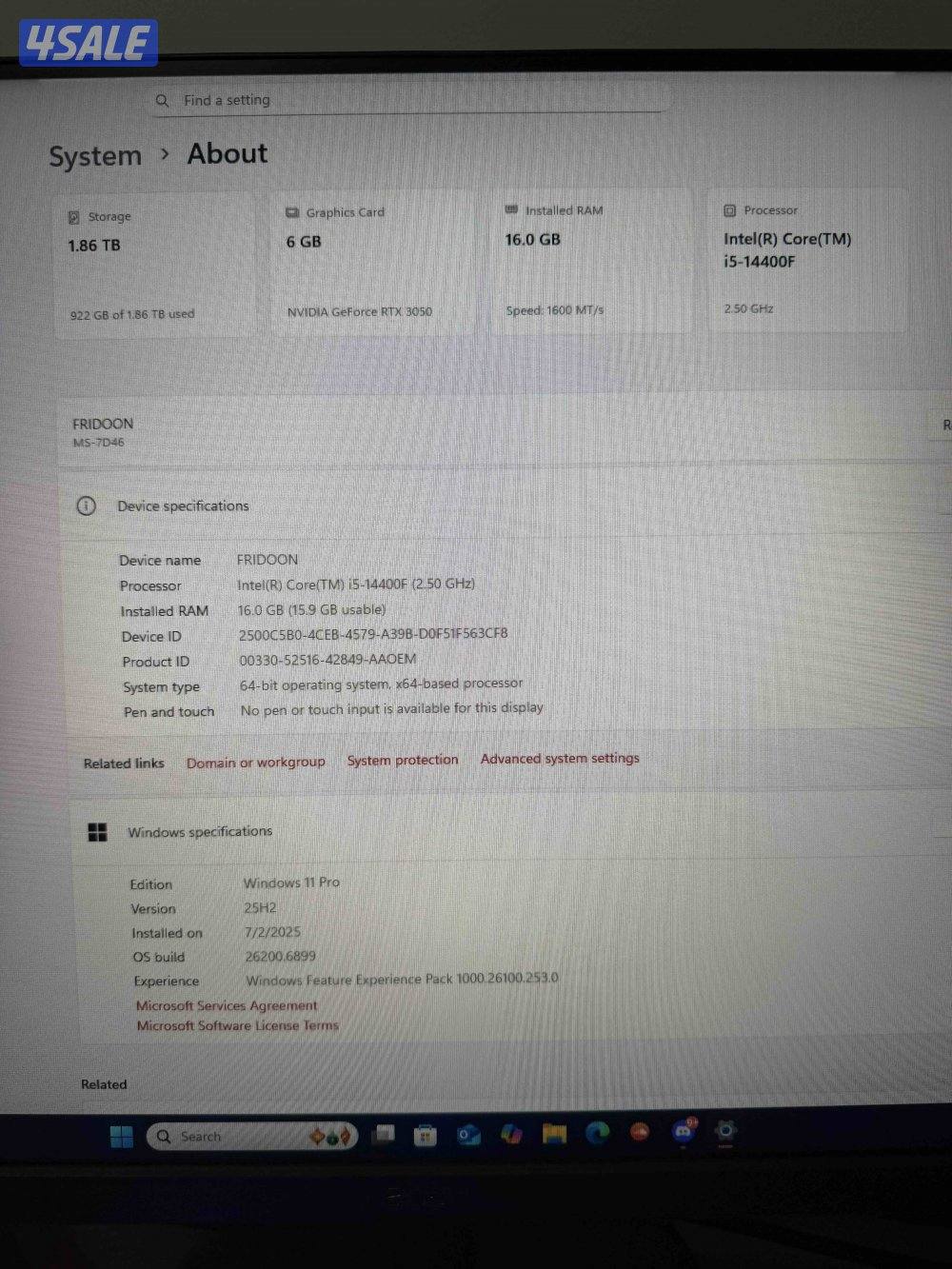 للبيع بي سي استعمال خفيف جداً مواصفاته بالصور نظيف معاه كامل اغراضه4