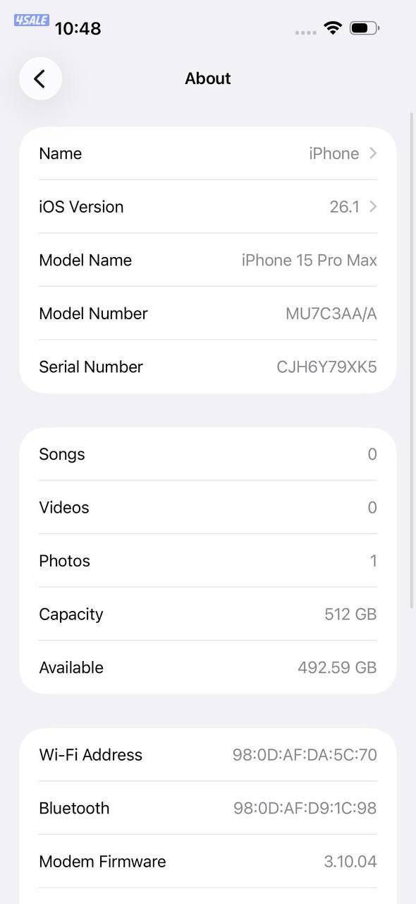 ايفون 15 برو ماكس – 512 جيجا – تيتانيوم أسود  iPhone 15 Pro Max 512GB11