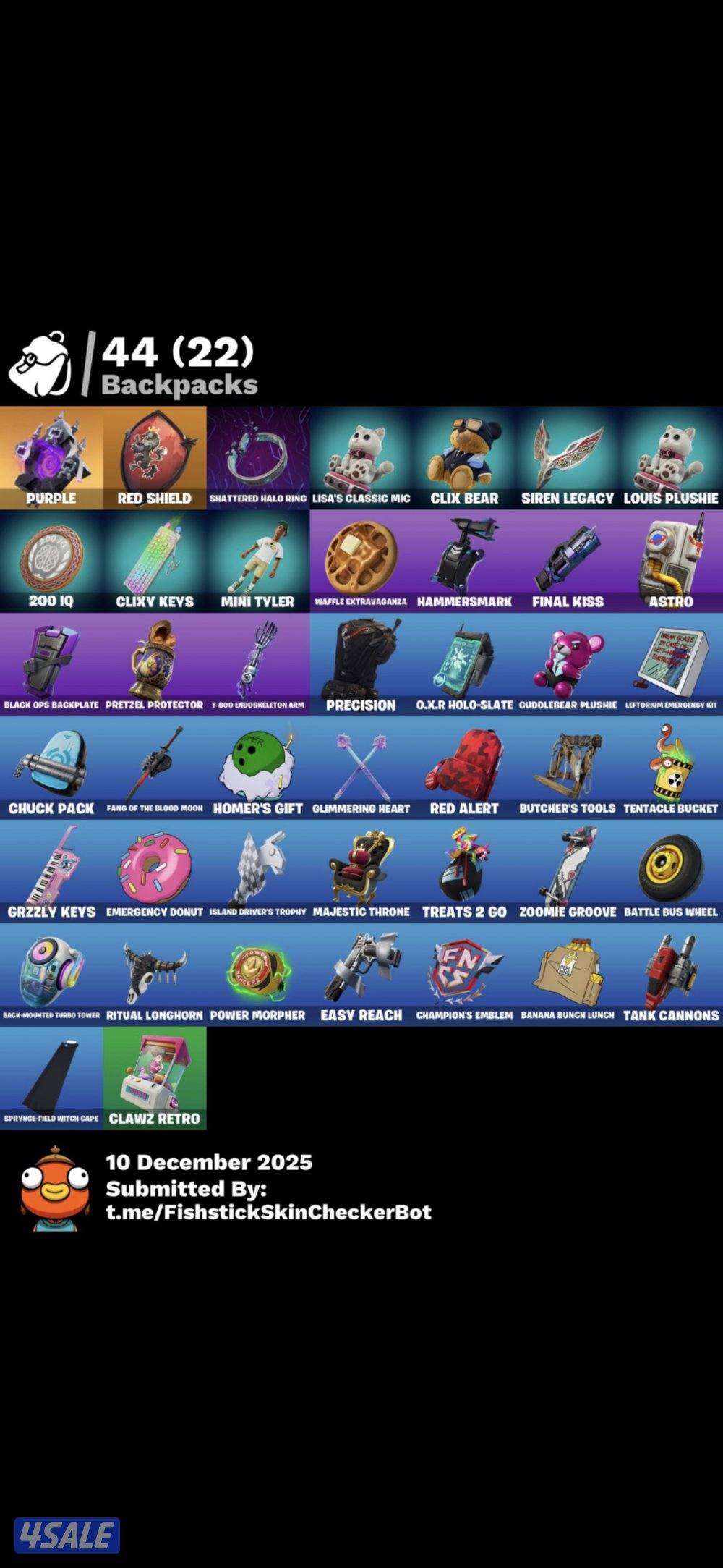 حساب فورت نايت سكلتون بنفسجي ورقصه قريش5