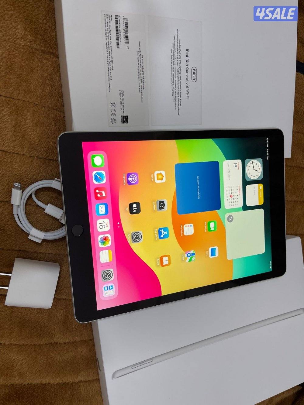 ايباد ابل 9 التاسع 64 قيقا بطارية 100 نظيف جدا مع الاغراض كامله الشحن4
