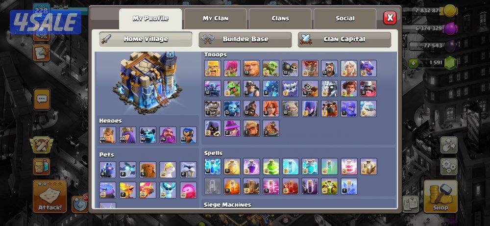 قريه حساب كلاش اوف كلانز للبيع1