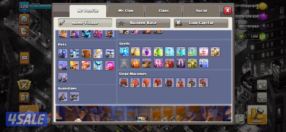 قريه حساب كلاش اوف كلانز للبيع2