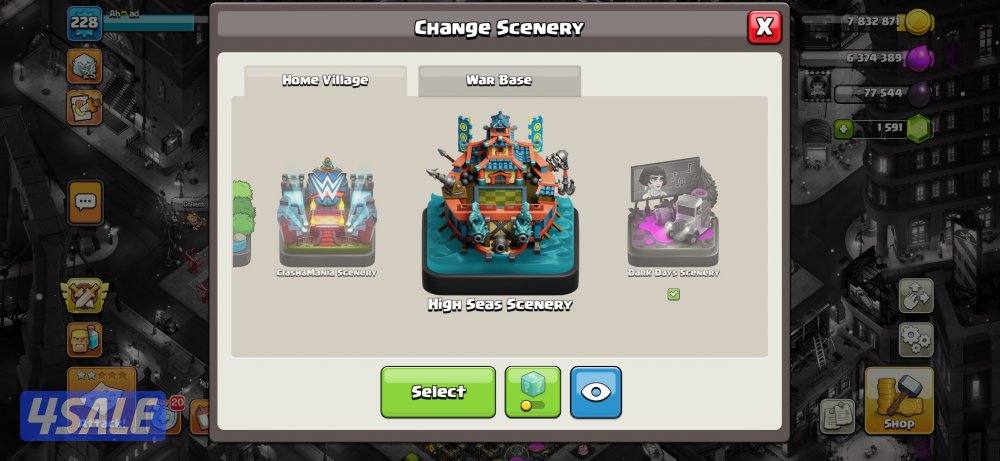 قريه حساب كلاش اوف كلانز للبيع5