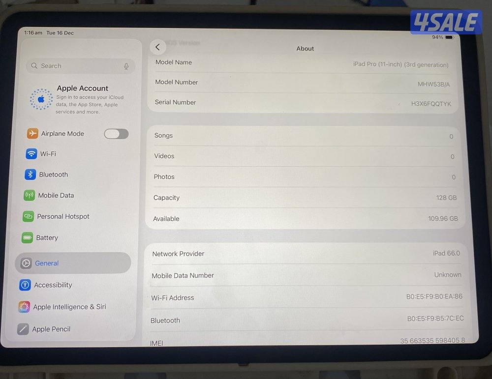 iPad 11 pro  m1  128  SIM card نضيف جدااا3
