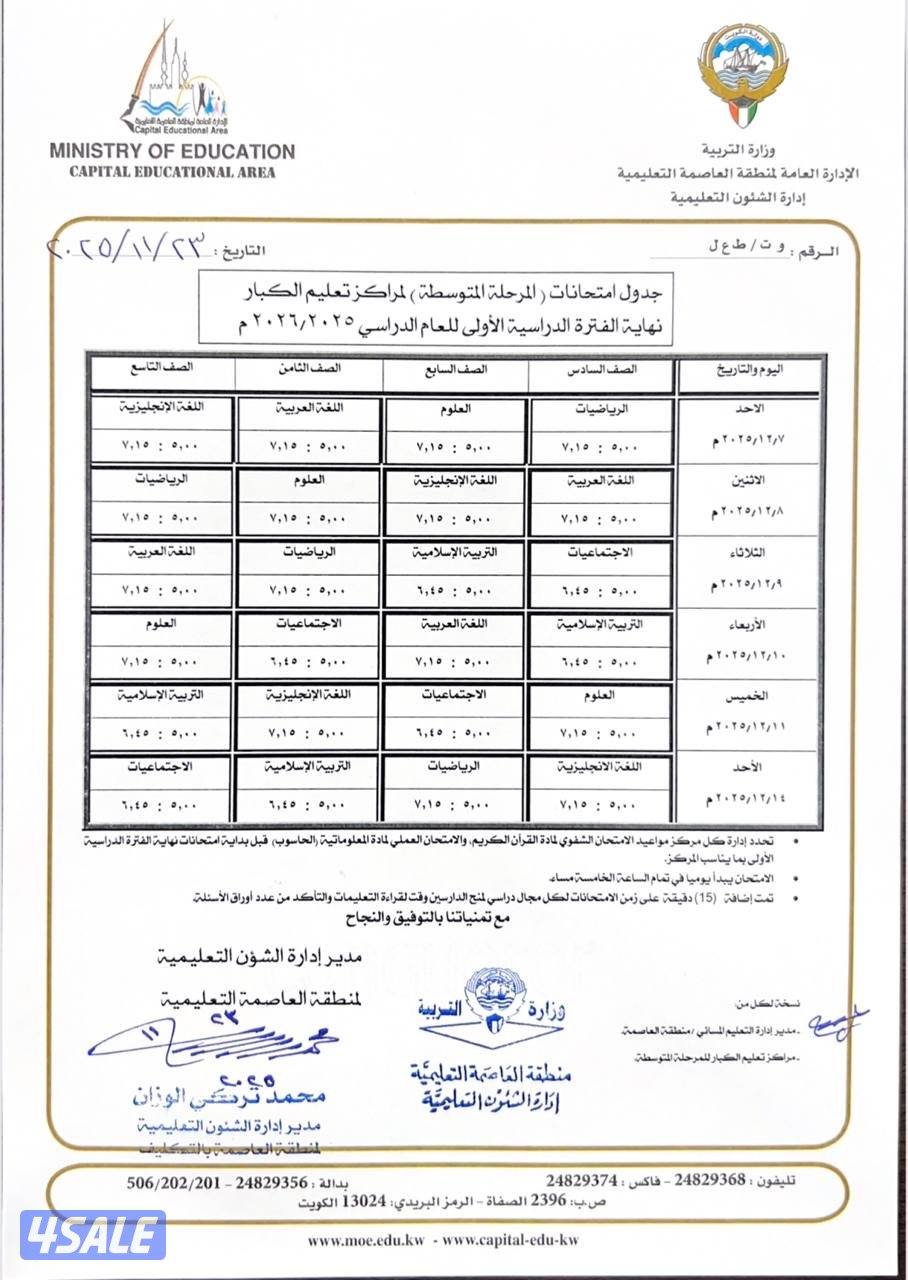 مدرس اول لغه إنجليزيه لتدريس طلاب المرحله المتوسطه1