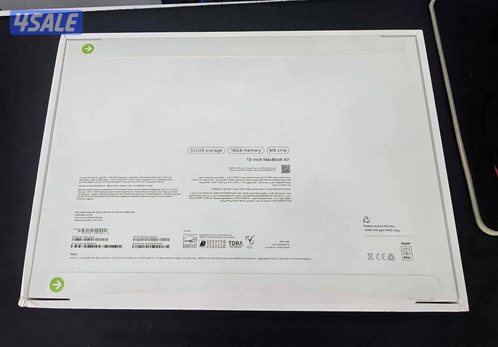 Macbook Air M4 ram16gb ssd 512gb silver color new for sale1