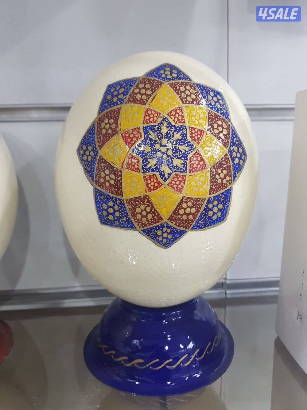 بيض نعام مرسوم عليه0